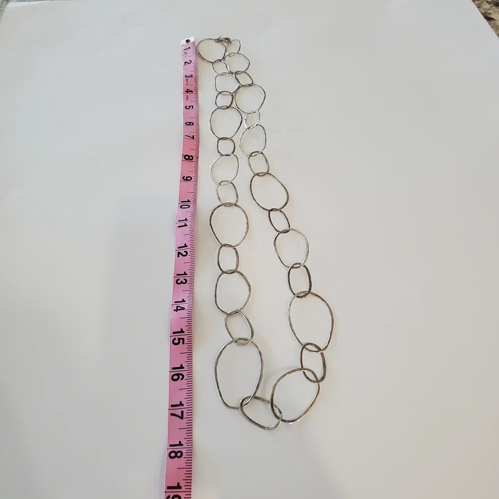 Silpada Bubble Up Sterling Silver Large Organically Shaped Link Necklace N2148 - Picture 9 of 9